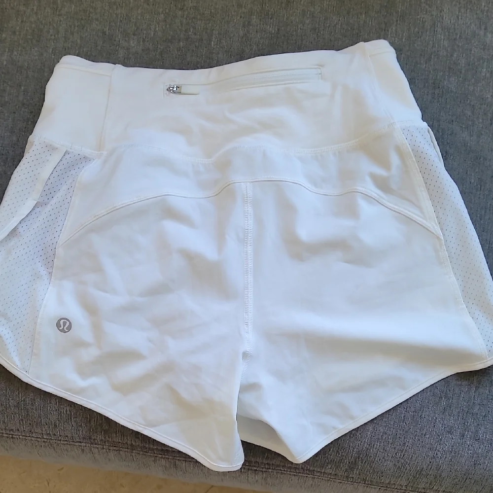 Lululemon Athletica White Athletic Shorts with Layered Design - Picture 3 of 4
